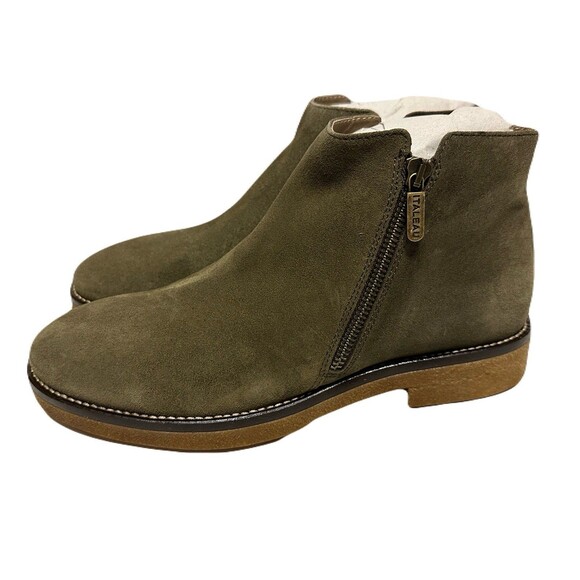 NEW Italeau Womens Size 9-9.5 Waterproof Italian Suede Foliana Booties Moss $399 - Picture 3 of 13
